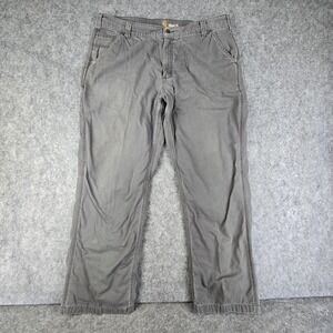 Carhartt Pants Mens 40x31 Gray Relaxed Fit Stretch Canvas Carpenter 103342-039